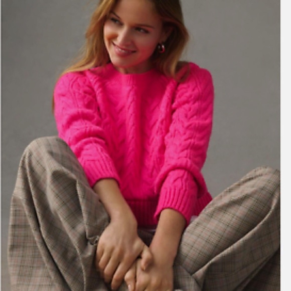 Maeve bright pink sweater